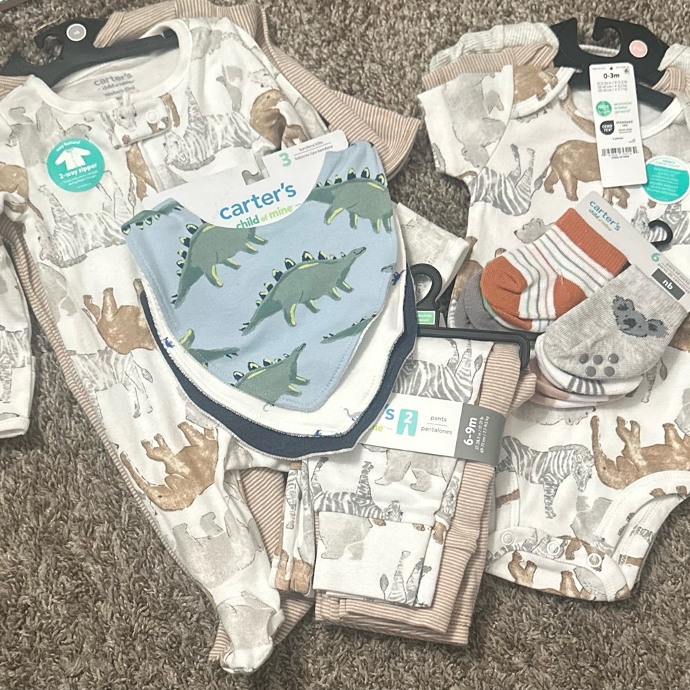 Carter’s “Child of Mine” Neutral Safari Baby Bundle NWT (NB–9M)